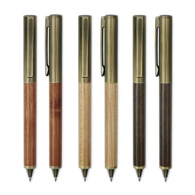 Promotional Wooden pen Business gift pen 0.5mm black gel-ink wood gel pens