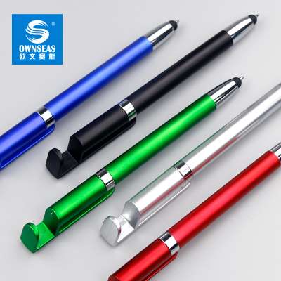 Multi function 3 in1 Screen Touch Stylus ballpoint Pen with phone bracket mobile stylus pen