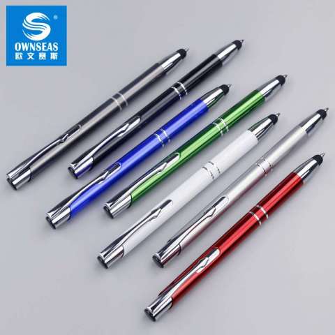 promotional metal click 2in1 Multi function stylus ballpoint pen