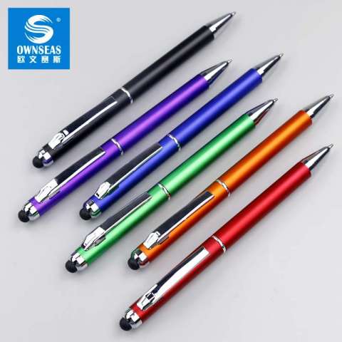 Promotional  plastic 2 in 1 stylus pen ballpoint pen for tablet