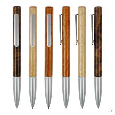 Promotional wooden pen business gift pen company customize logo 0.5mm metal roller gel pen